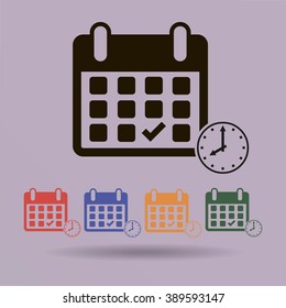 Calendar flat icon - Vector