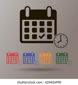 Calendar flat icon - Vector