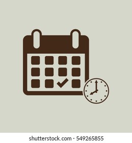 Calendar flat icon - Vector