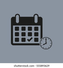Calendar flat icon - Vector