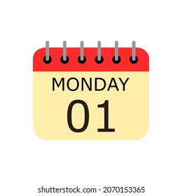 Calendar flat icon. Calendar vector or clipart.