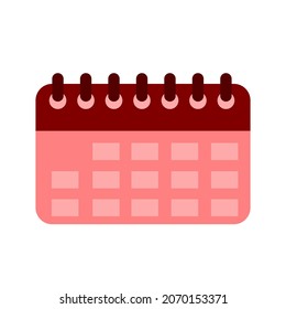 Calendar flat icon. Calendar vector or clipart.