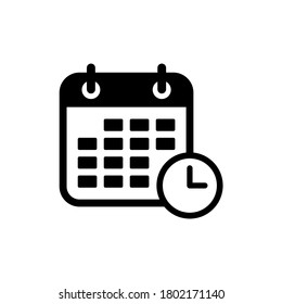 Calendar flat icon vector. Deadline and schedule icon symbol vector illustration