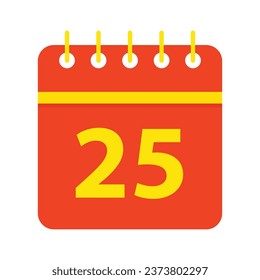 Calendar Flat Icon Vector Illustration Isolated on White Background. Use for Xmas, Decoration, Greeting Card Etc.