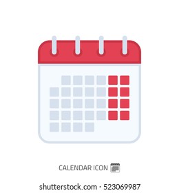 Calendar flat icon. Vector illustration eps10.