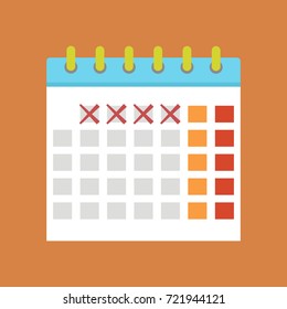 Calendar flat icon. Vector illustration.