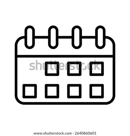 Calendar flat icon vector set, linear outline icon, minimal vector illustration for interface design
