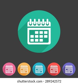 Calendar flat icon web sign symbol logo label