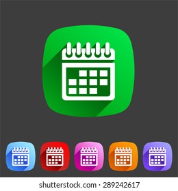 Calendar flat icon web sign symbol logo label