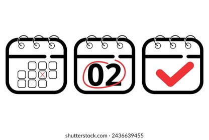 Calendar flat icons in different formats for websites, blogs and graphic resources. Vector illustration of calendar marking specific day 02.