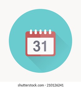 Icono plano del calendario, Ilustración vectorial