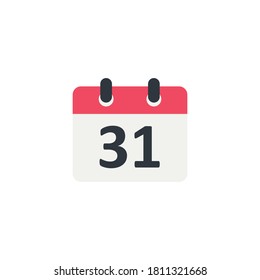 Calendar flat illustration, date concept simple icon. Business day symbol in vector.