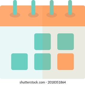 Calendar Flat Light Vector Icon Design
