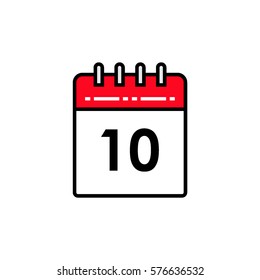Calendar flat line icon