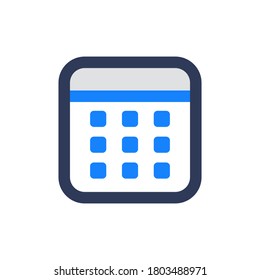 calendar flat outline interface icon