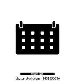 Calendar flat solid black glyph icon