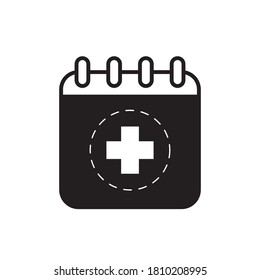 calendar, flat solid health icon 
