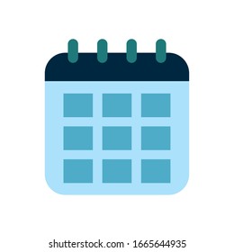 Calendar flat style icon design, Planner time event moth date day page plan and reminder theme Vector illustration