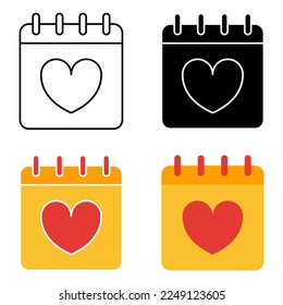 Calendario aislado en estilo plano