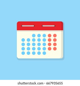 Calendar in flat style. Vector illustration