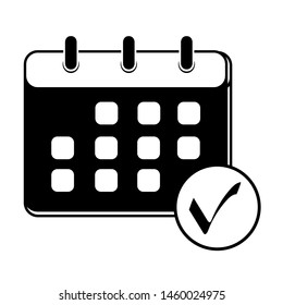 calendar flat vector icon. Black illustration isolated on white background for graphic, mobile app and web design - vector

