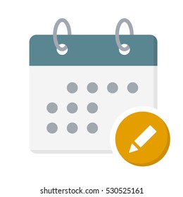 Calendar flat vector icon. Edit event