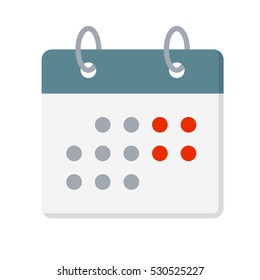 Calendar flat vector icon. Holidays