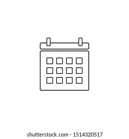 Calendar flat vector icon. Calendar line icon vector.