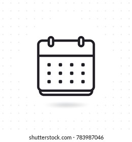 Calendar Flat Vector Icon. Calendar Line Vector Icon On White Background. Flat Line Vector Illustration