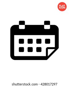 Calendar flipped Icon Flat Style Isolated Vector Illustration