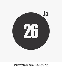 calendar flipping date number time day month January simple round concept flat vector illustration application app logo icon