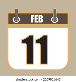 calendar flipping date time day month feb simple flat vector illustration application app logo icon 
