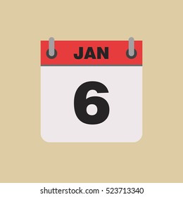 calendar flipping date time day month January simple flat vector illustration application app logo icon