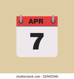calendar flipping date time day month April simple flat vector illustration application app logo icon
