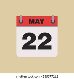 calendar flipping date time day month May simple flat vector illustration application app logo icon