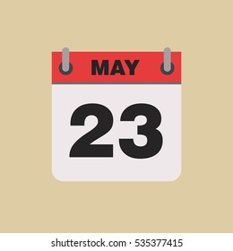 calendar flipping date time day month May simple flat vector illustration application app logo icon