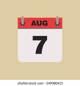 calendar flipping date time day month August simple flat vector illustration application app logo icon