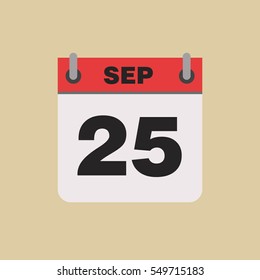 calendar flipping date time day month September simple flat vector illustration application app logo icon