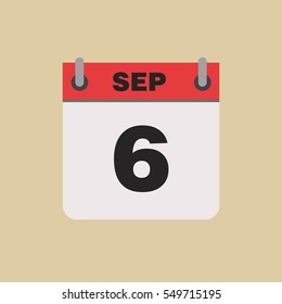 calendar flipping date time day month September simple flat vector illustration application app logo icon