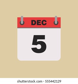 calendar flipping date time day month December simple flat vector illustration application app logo icon