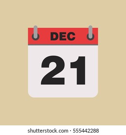 calendar flipping date time day month December simple flat vector illustration application app logo icon