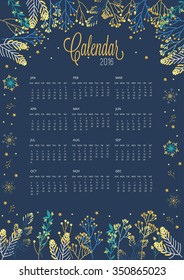Calendar with floral collection