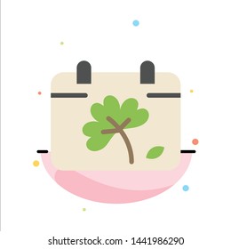 Calendar, Flower, Day, Spring Abstract Flat Color Icon Template