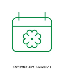 Calendar With Flower Vector Line Icon