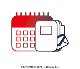calendar with folder isolated icon