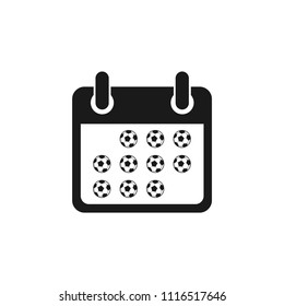 Calendar of football events. Icon.
