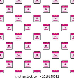 Calendar fourteenth february pattern seamless in flat style for any design