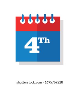 Kalender mit vierter detaillierter Vektorillustration-Design