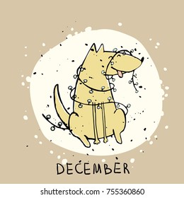 Calendar Funny dog, December