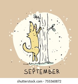 Calendar Funny dog, September